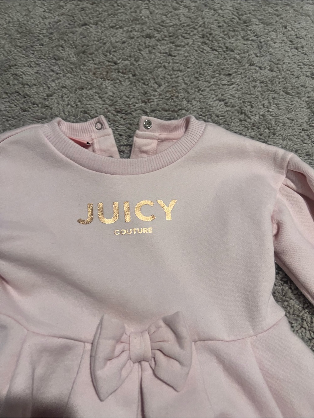 Juicy Couture Pink Girls Snap-Shoulder Bottoms